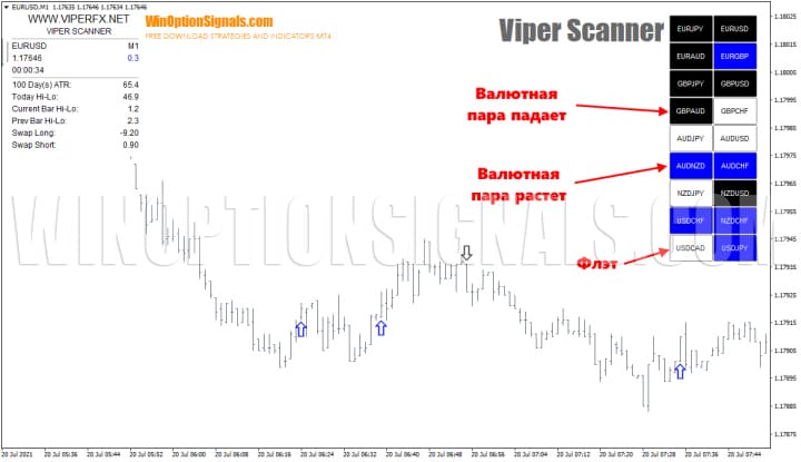тренд в стратегии viper scanner для бинарных опционов