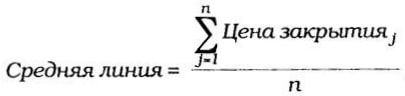 формула расчета средней линии полос Боллинджера